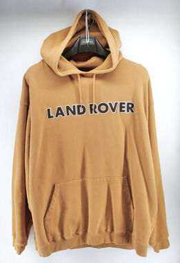 Vintage‎ Land Rover Gear Mens XL Spellout Hoodie Tan
